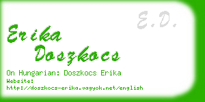 erika doszkocs business card